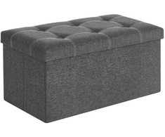 Songmics Laikymo suoliukas, 76x38x38 cm, pilka