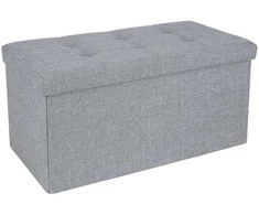 Songmics Laikymo suoliukas, 76x38x38 cm, pilkas