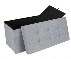 Songmics Laikymo suoliukas, 76x38x38 cm, pilkas