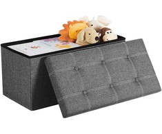 Songmics Laikymo suoliukas, 76x38x38 cm, pilka