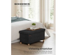 Songmics Laikymo suoliukas, 76x38x40 cm, juodas