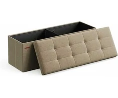 Songmics Laikymo suoliukas-pufas, 110x38x38 cm, rudas