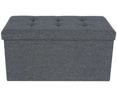 Songmics Laikymo suoliukas-pufas, 76x38x38 cm, pilka