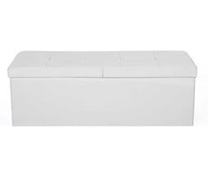 Songmics Laikymo suoliukas su ottomanu, 110x38x38 cm, balta