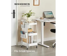 Songmics Laikymo vežimėlis, 49.4x32.3x73.9 cm, balta
