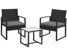 Songmics Lauko baldų komplektas 65x57x76 cm Juodas