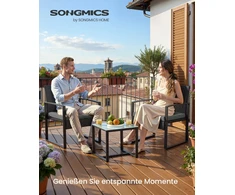 Songmics Lauko baldų komplektas 65x57x76 cm Juodas