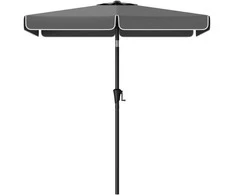 Songmics Lauko skėtis 200x150x230 cm Pilka Plienas