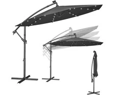 Songmics Lauko skėtis 300x245 cm Pilka