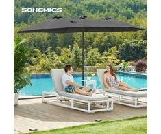 Songmics Lauko skėtis, 460x270x245 cm, pilka