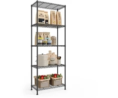 SONGMICS metalinis sandėliavimo stelažas su 5 reguliuojamomis lentynomis 30 x 60 x 161 cm LGR165BH01