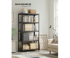 Songmics Lentynų blokas, 60x120x200 cm, juoda ir ruda