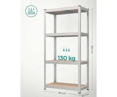 Songmics Lentynų komplektas, 2 vnt., plienas ir MDF, reguliuojamo aukščio, sustiprintas sandėliavimas