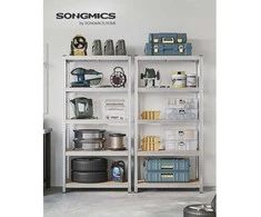 Songmics Lentynų sistema 180x90x40 cm Sidabrinė plieninė saugykla