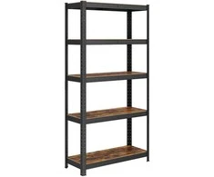 Songmics Lentynų sistema 30x75x150 cm Ruda Juoda MDF Plienas