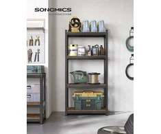 Songmics Lentynų sistema 40x80x160 cm Ruda Juoda reguliuojama saugykla MDF plienas