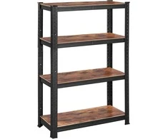 Songmics Lentynų sistema 40x80x160 cm Ruda Juoda reguliuojama saugykla MDF plienas