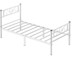 Lova Songmics Lovos rėmas 197x90,5x86 cm, baltas plienas