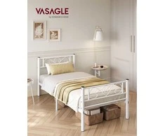 Lova Songmics Lovos rėmas 197x90,5x86 cm, baltas plienas