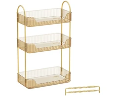 Songmics Makiažo organizatorius, 30.5x16.8x48 cm, Auksinis