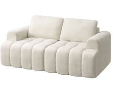 Songmics Moduline sofa be rėmo su šenilo apmušalu, balta, svetainei