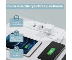 Songmics Naktinis staliukas 2 vnt. su 2 AC lizdais