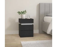 Songmics Naktinis staliukas 40x35x55 cm Juodas Su Saugykla