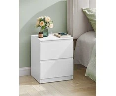 Songmics Naktinis staliukas rinkinys 40x35x49 cm Baltas Su Saugykla