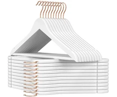 Songmics Pakabos, medinės, 44.5x1.2x23 cm, baltos