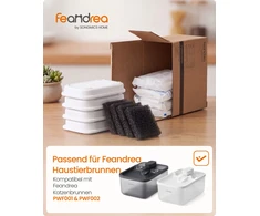 Songmics Pakaitinis filtras 4,5 l kačių fontanui, baltas, 6,6 × 4,7 × 1 cm, 12 vnt.