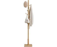 Songmics Paltų kabykla 30x30x173,6 cm Smėlio spalvos guminė mediena