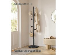 Songmics Paltų kabykla 40x40x175,3 cm Juoda MDF Plienas