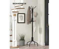Songmics Paltų kabykla 56,5x56,5x180,1 cm Juodas metalas