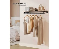 Songmics Paltų stovas 109x28x13,2 cm Rudas Juodas Plienas