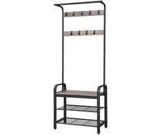 Songmics Paltų stovas 33,7x72x183 cm Juodas Saugojimas