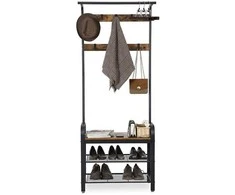 Songmics Paltų stovas 33,7x72x183 cm Rudas ir Juodas Saugojimas