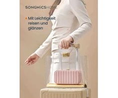 SONGMICS HOME SONGMICS HOME ANAH kolekcija – papuošalų dėžutė „Kelionė“ pastelinė rožinė