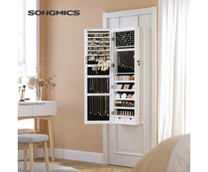 Songmics Papuošalų spintelė 10x37x120 cm Balta
