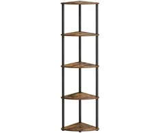 Songmics Kampinė lentyna su 5 lygiais 38,3 x 27 x 139 cm ruda vintažinė