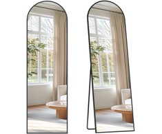 Songmics Pilno ilgio veidrodis 150x40x1,3 cm juodas aliuminis