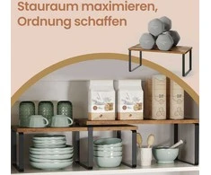 Songmics Gewürzregal, 2er Set Küchenregal, Küchenaufbewahrung