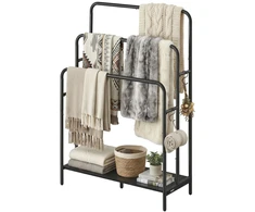 Songmics Rankšluosčių laikiklis 70x30x100 cm Juodas metalas
