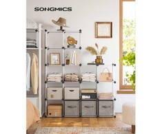 Songmics Įkraunamų lentynų sistema 16 kubelių balta