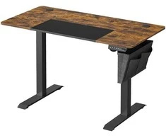Songmics Reguliuojamo aukščio stalas, 120x60x72-120 cm, rudas/juodas