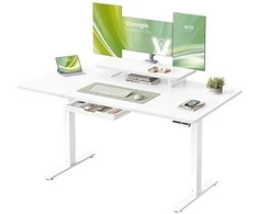 Songmics Reguliuojamo aukščio rašomasis stalas su monitoriaus laikikliu ir USB
