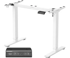 Songmics Reguliuojamo aukščio stalo rėmas 90-140x59,6x71-119 cm baltas plienas