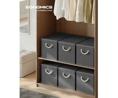 Songmics Sandėliavimo dėžių rinkinys 50x30x30 cm Pilka audinio