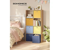 Songmics Sandėliavimo dėžių rinkinys 6 vnt. 33x33x33 cm mėlynos spalvos audinys