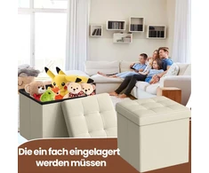 SONGMICS 30 cm suoliukas su saugojimo vieta, sulankstomas suoliukas su saugojimo dėže
