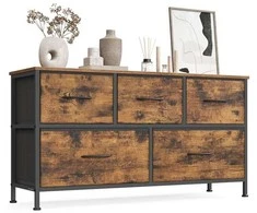 Songmics Laikymo spintelė su 5 medžiaginiais stalčiais 30 x 98,8 x 52,2 cm